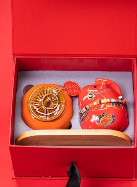 马摆IOR年件创国潮风陶瓷套组招财户摆意件银行企业送客商务礼品