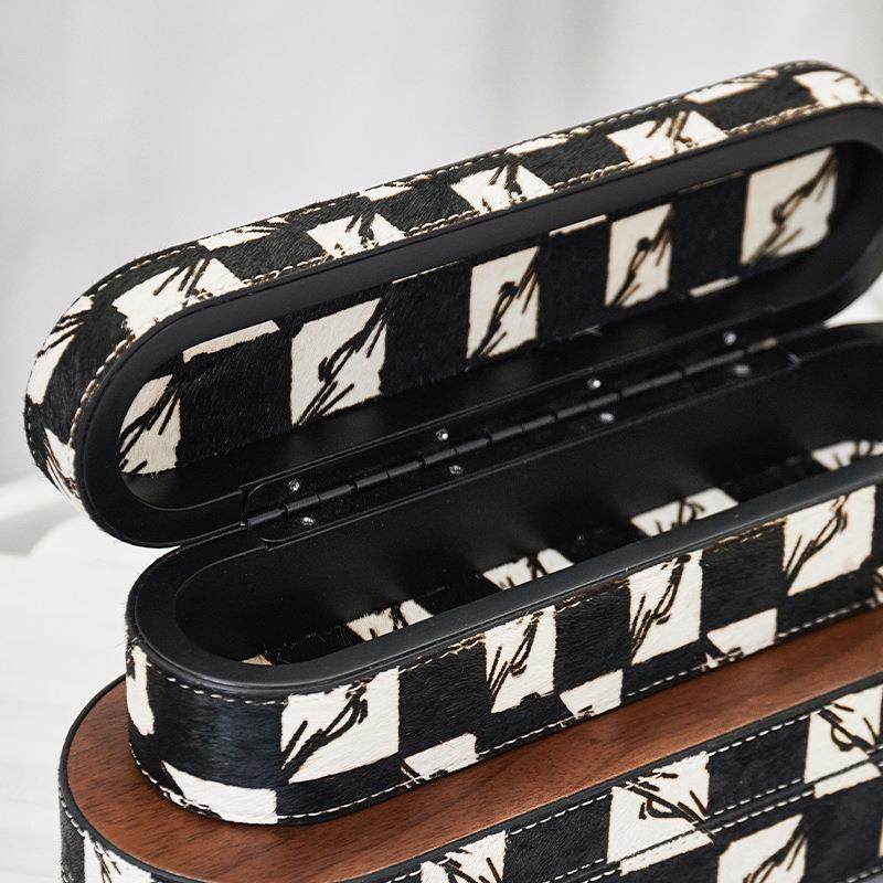 梵茜创意轻奢PDB0033L木质革装皮盒饰收纳盒室样板间衣卧帽间家居