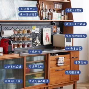 用北欧客厅实木餐柜餐厅多功能收纳储柜家边日式 物防倾倒置API物