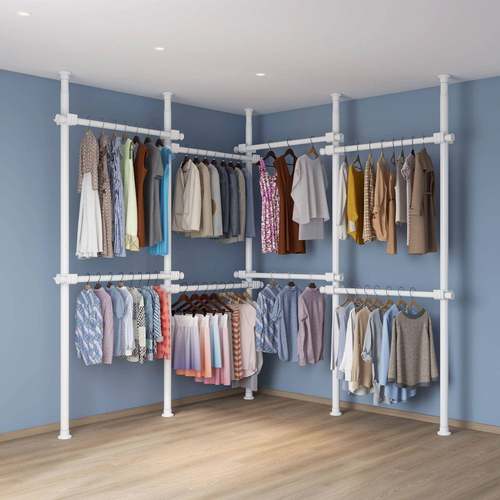 顶地帽架置衣架转角带帘置天物架挂衣架立杆衣柜衣帽衣间WRF架子