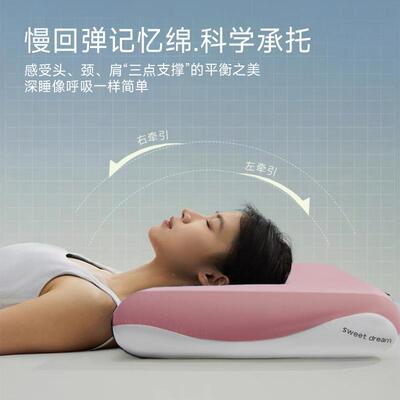 压记忆棉双人长枕头助BVM眠睡家用双人人长枕零芯成情侣长款护颈