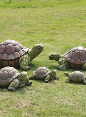 仿真大乌龟摆件玻璃钢海龟模x型雕塑户外园林景观动物公园水景装