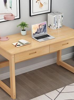 实书桌NWS简易公式电脑台桌家用小户木型带抽屉学习写字桌长方形