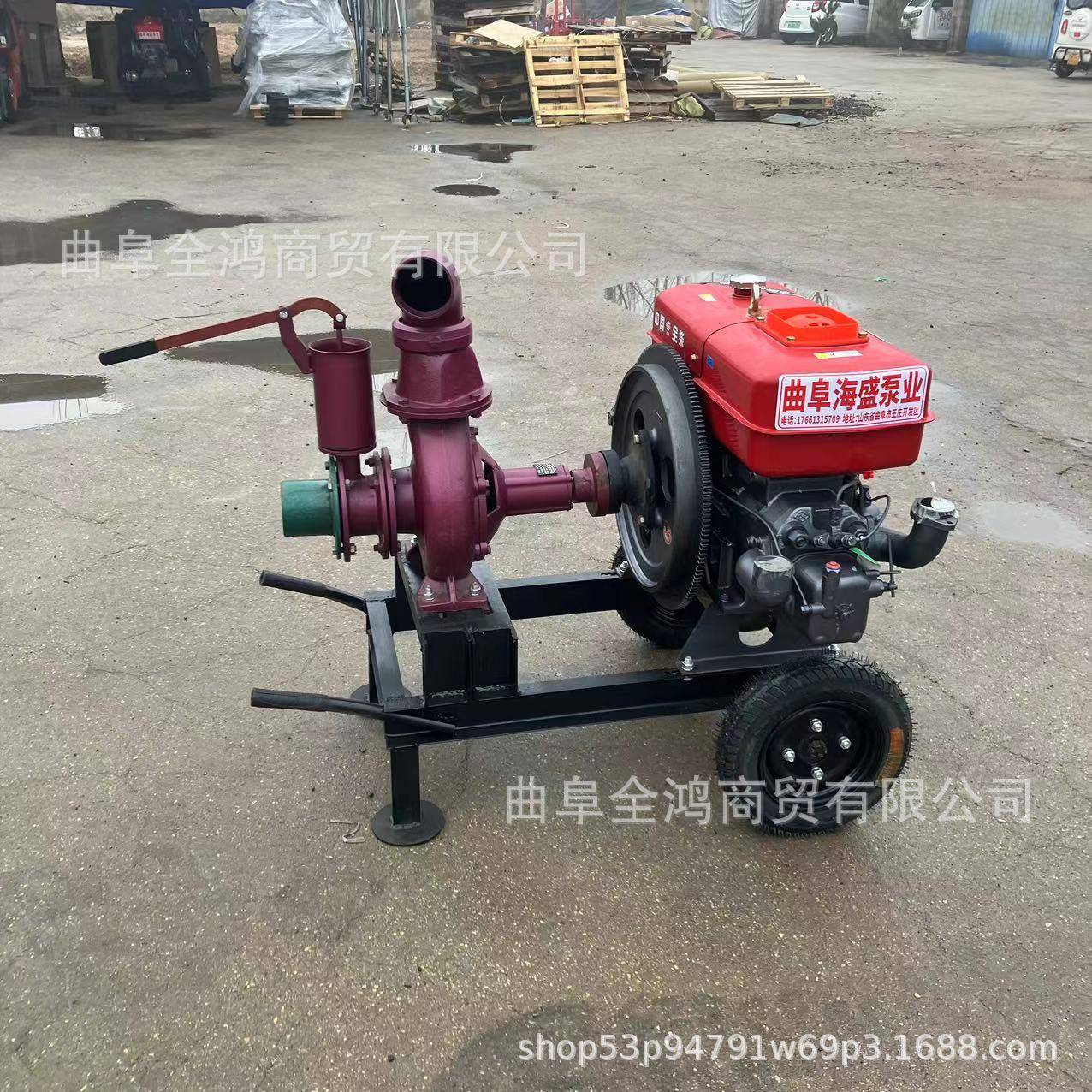 柴油拖车款4寸抽水泵农田浇地滴灌高压抽水器市政工程排涝污水泵