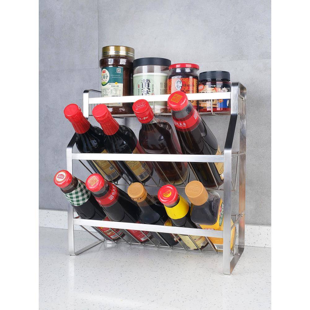 cs304不锈钢多功能厨房调味品调料架家用收纳置物油盐酱醋壁挂架