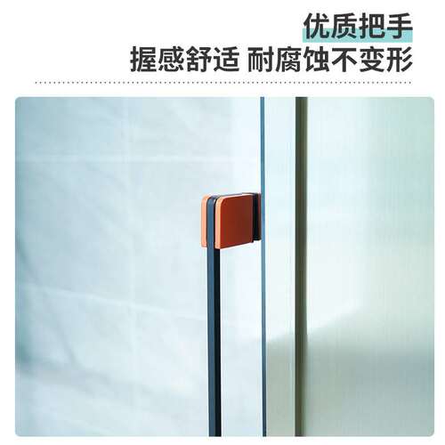 平开门一字型淋浴房隔断钢化玻璃浴室不锈钢门框小户型干湿分离