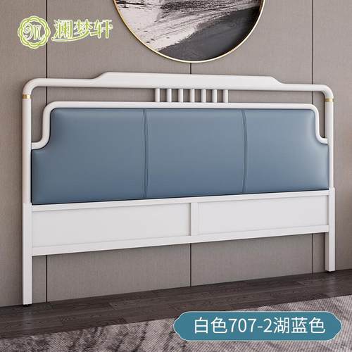 66D单新款现代新木无品牌/中式床头板软包全实靠P背板创意轻奢床