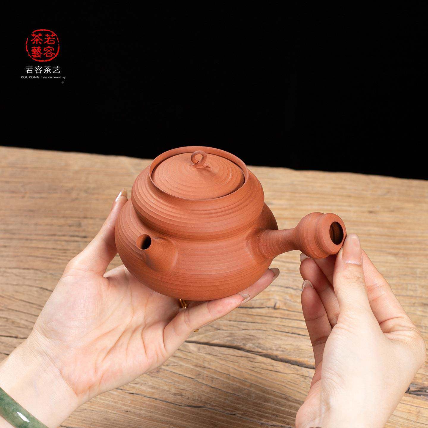 户外烧茶炉煮茶潮州红泥茶炭精炉围炉煮整套薄卡盖跳盖酒胚朱泥煮