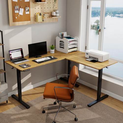 转角电动升降桌三L型拐电脑卧桌书桌办公桌电竞79桌角桌子室家腿