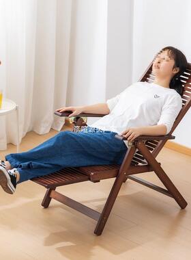 午休折叠躺椅休夏季清WAE竹躺椅凉用加宽加固休闲家躺椅户外闲椅