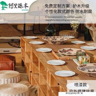 jkfj578j定制实木车托盘物流木架叉直床露营地台板垫放货托盘防架