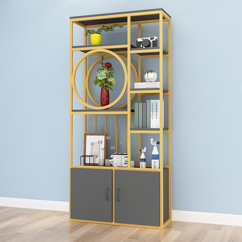 办物公室风隔断置架架铁艺落342342地屏书门厅双面玄关柜展示柜