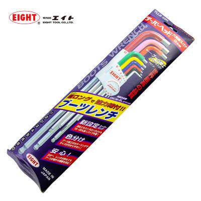 百利EIGHT 特长钻石头内六角扳手套装 加长彩色六角匙 TLLB-S9N