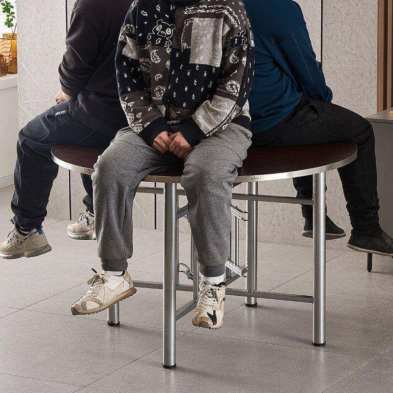 加厚大圆餐桌不简锈ROQ钢边约圆圆桌酒店家用0人饭桌宴1席耐用桌