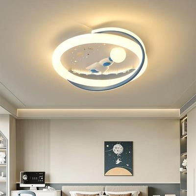 现代简约儿童房卧主室灯男卡孩女孩创灯意温馨通吸顶灯764公房护