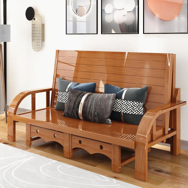 1折叠沙发两家用人简易床午睡凉床床成人双人客单厅用多功能竹床