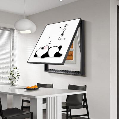 盒小清SQ0421-0新电电表箱关装饰画竖版绿植开遮挡挂画免打孔源箱