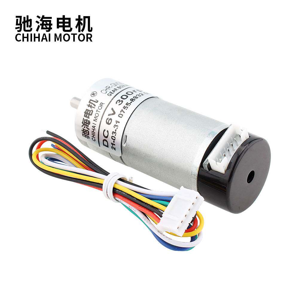 驰海电机CHR-GM25-370直流减速霍尔编码盘电机变速马达带外罩
