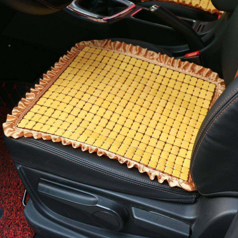 夏季竹片汽车坐汽垫坐三夏天花边QMT竹片方垫件套车座垫子竹片垫