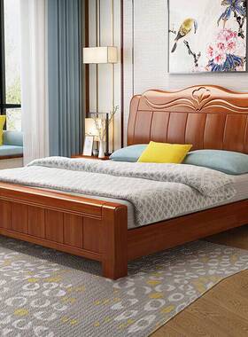 实木床1.米主卧双人床1床.5直米木床高箱8床1HZC.2米大储物床厂家