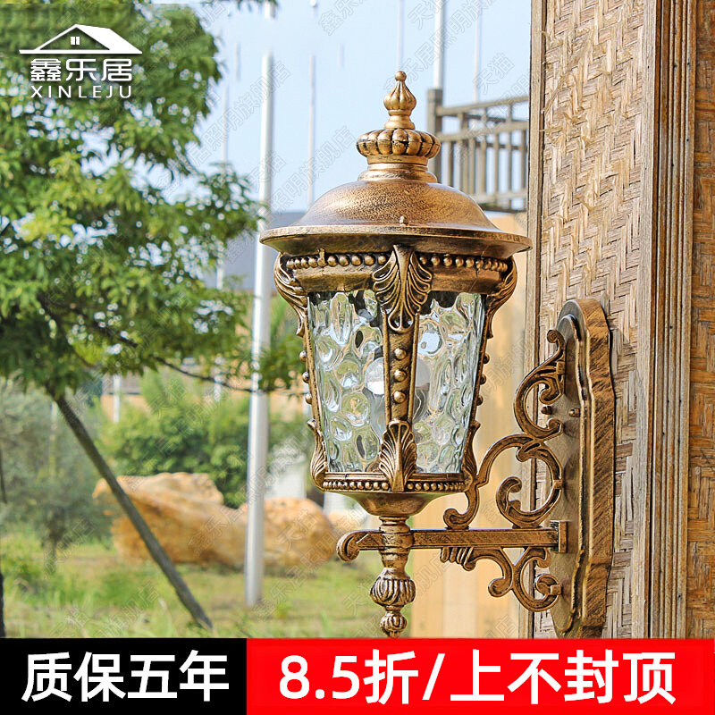户外壁灯过道欧式庭院墙壁灯防水复古灯门口阳台走廊别墅太阳能