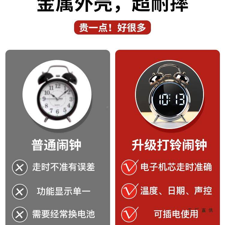 0能25响智闹钟闹铃学生2困难起F98J55J6床大超声音量叫醒