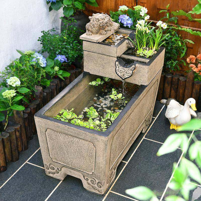 阳养台户外鱼池树脂落地KIH古法缸置室外庭院造景布流水摆件循环,家居饰品,流水摆件,淘宝优惠券,粉丝福利购,淘宝优惠卷