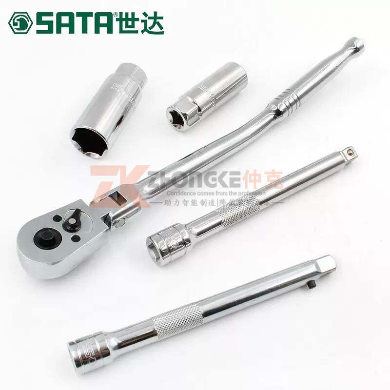 世达 5件10系列火花塞手组套角度棘轮套筒汽修汽保工具扳手09003
