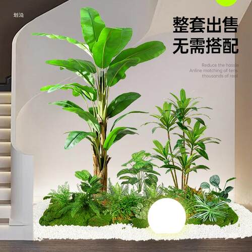 绿植造组合橱景窗装饰假植物庭观F976J9MJ景造景院布置玄关室内氛