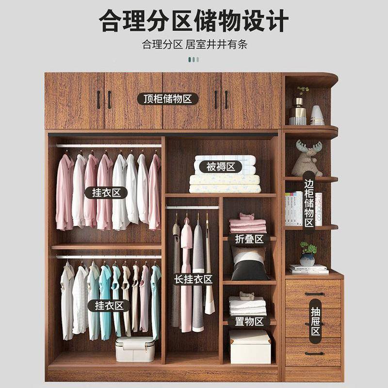 包装推拉门衣柜床家用卧室全实木经济安出储租房77047新款型物收