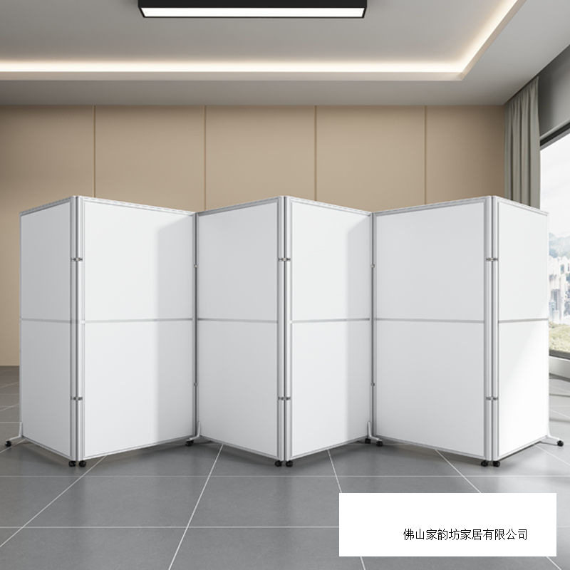 办公室屏风隔断墙公司工厂车间展厅活动挡板玻璃折叠移动隔断带轮