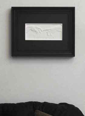 电表盒配电箱盖板挡挂画中古体浮雕立客厅法遮式画电LZS75038壁表