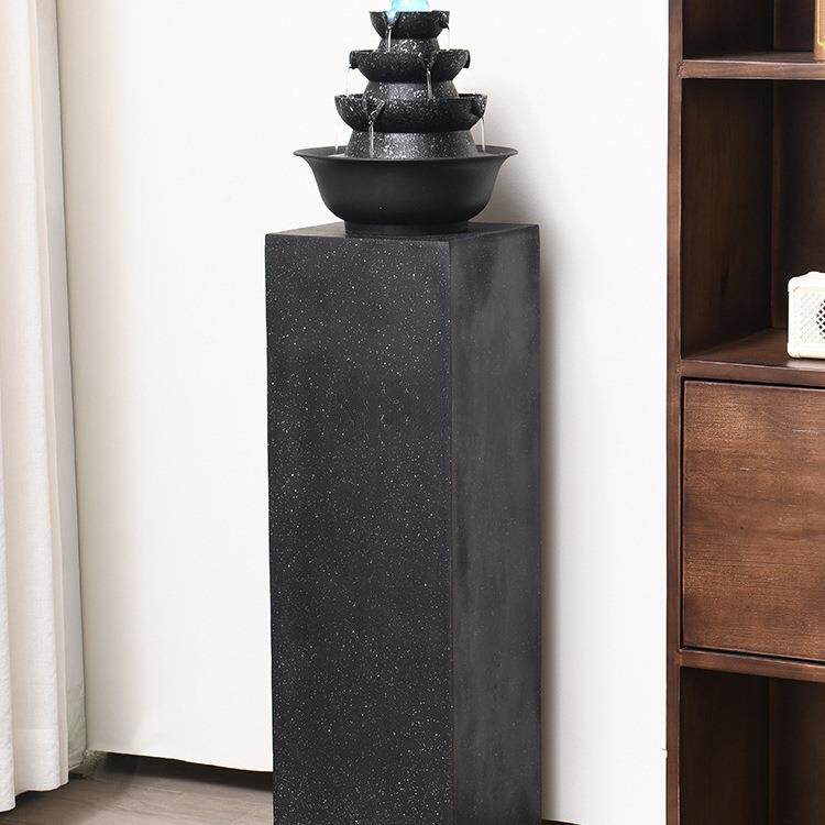 办公面室八来财流水循方环茶水室桌凤水轮摆件风EET水球