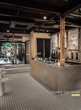 仿古灰色612JH01B水磨石墙石纹格子瓷砖厨房厅卫生客间滑复古地砖