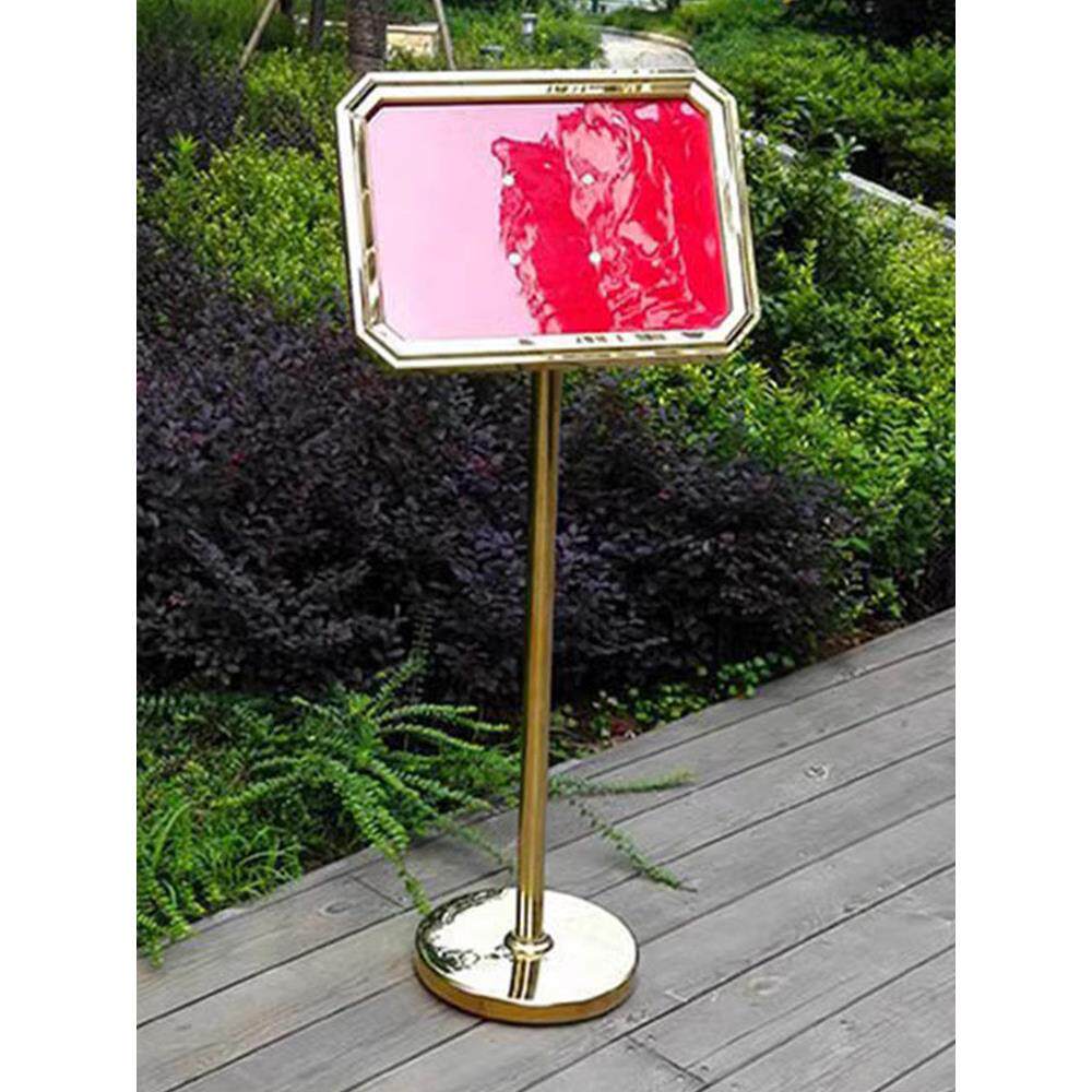 不锈钢菱角站牌金色导标酒店大堂导标海报站牌A3， A2水标