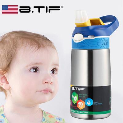 BTIF儿童保温杯吸管杯子幼儿园上学专用水壶小学生水杯男孩女孩