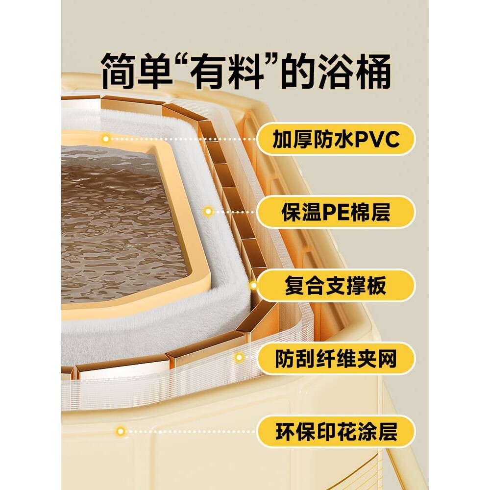 泡澡桶折叠大人全身浴缸成人洗澡桶家用儿童可坐浴盆沐浴桶双人