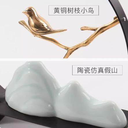 创意铁艺陶瓷假山摆现代新式餐厅书架玄中软关样板间件室内KL0619