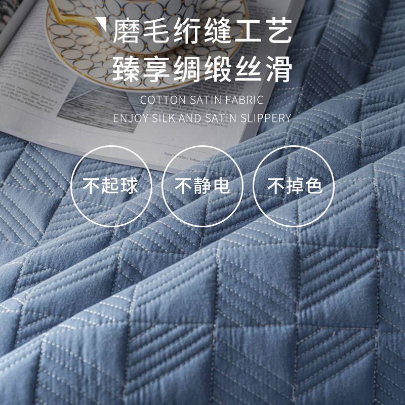 两面铺的床盖欧式加厚高端榻榻米三件套床盖棉纯棉全棉双面裸睡