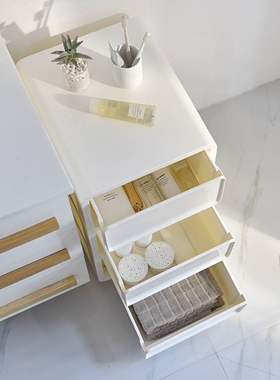 A10L简约带轮床头柜沙发边柜多层抽屉收纳柜卧室白色置物柜儿童玩