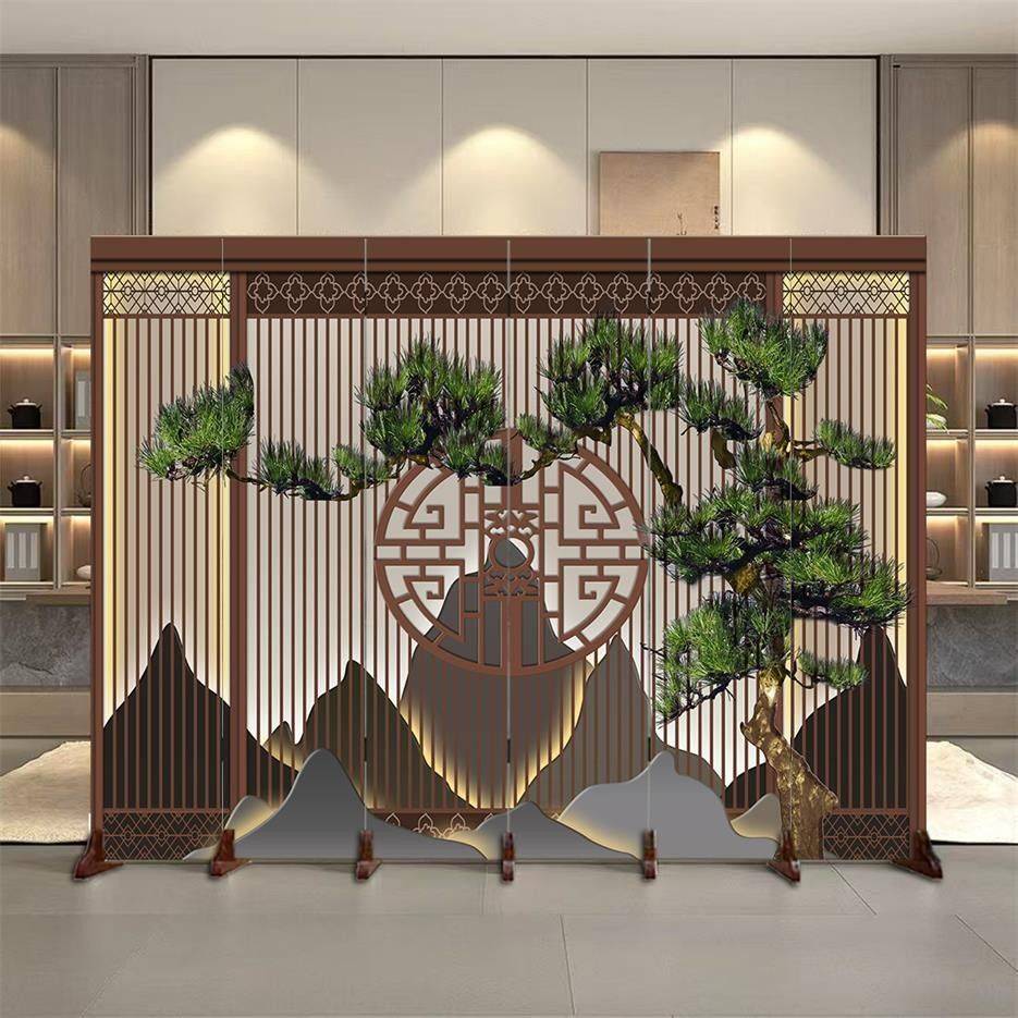 新中式屏风隔断餐厅酒店入户玄关家用客厅办公室可移动屏风隔断