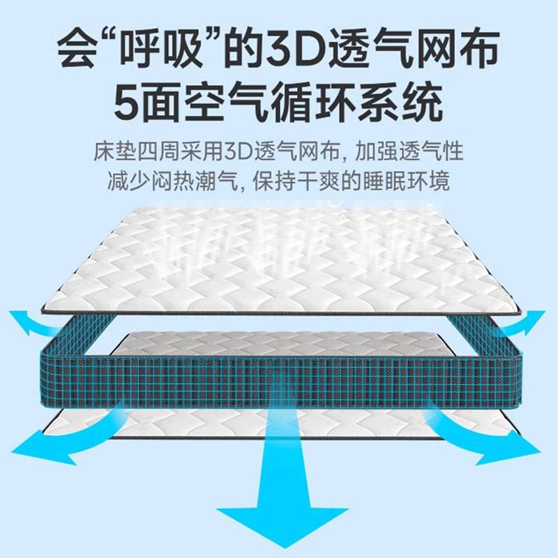 席梦思床垫弹簧家用软垫厚20cm椰棕乳胶双人床垫偏软租房偏硬硬垫