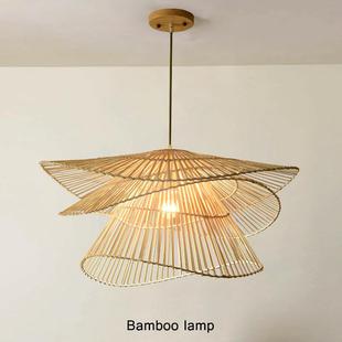 竹编灯装 日式 饰民宿酒店餐厅茶室吊灯 中式 设计感创意艺术田园风格