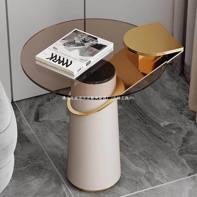 轻奢玻璃角几沙发客厅现代简约创意设计师圆形极简床头边几板式,基础建材,脚轮/万向轮,淘宝优惠券,粉丝福利购,淘宝优惠卷