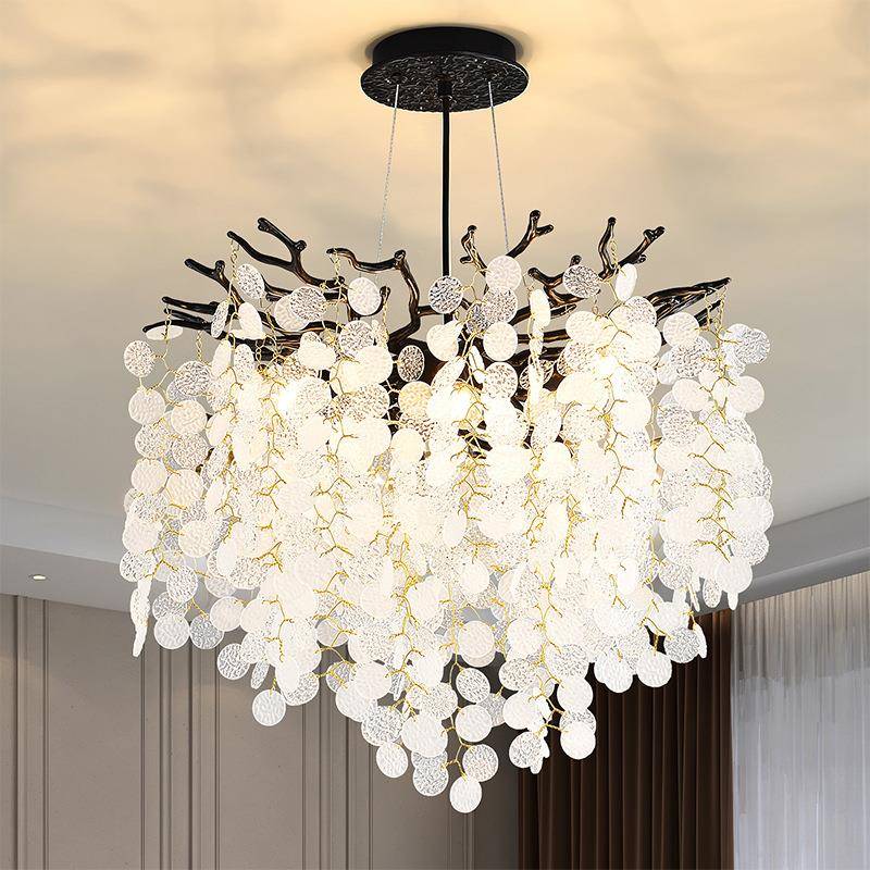 爆款跨境亚马逊水晶灯美式轻奢餐厅卧室客厅法式黑色吊灯中山工厂