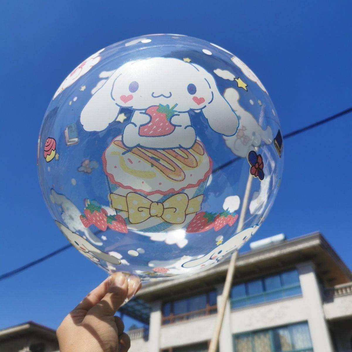 网红双面印花波波球飘空气球 24寸卡通球爆款摆地摊夜市货源个