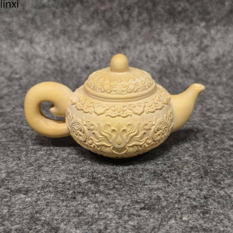 小叶黄杨手把壶木雕雕刻把玩手把实木文玩工艺品摆件新款雕花手工