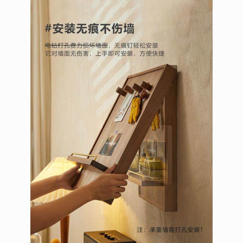 中式电闸箱配电箱遮丑装饰画黑胡桃木电表箱遮挡弱电闸开关置物架