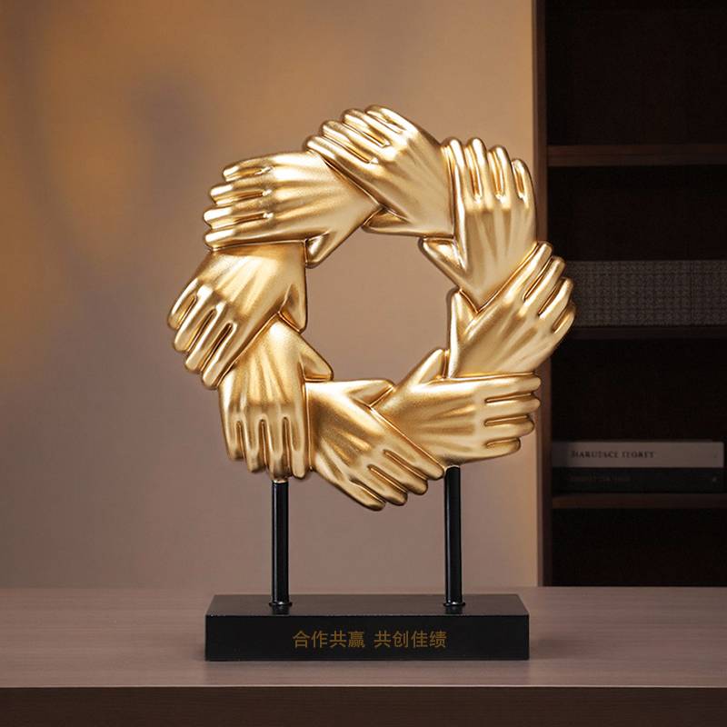 合作共赢摆件办公室柜子装饰品公司书柜老板桌面工艺品纪念品