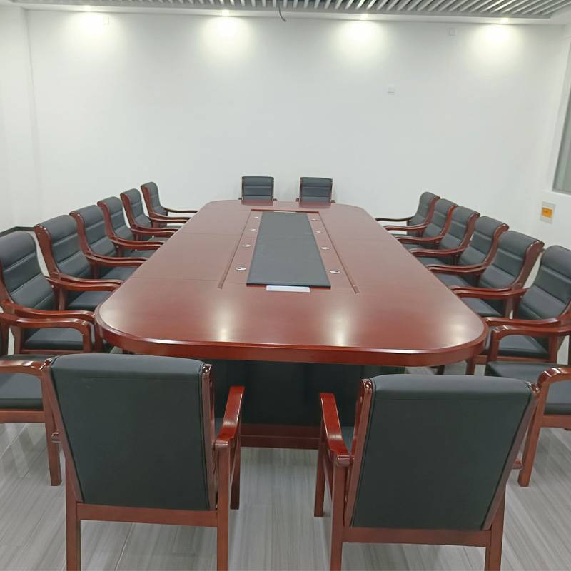 大型会议桌长桌商务洽谈桌油漆实木皮椭圆形开会议桌包邮包安装
